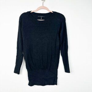 2/$30 White House Black Market Blouson Sweater Dress Pullover Black XS #A0734